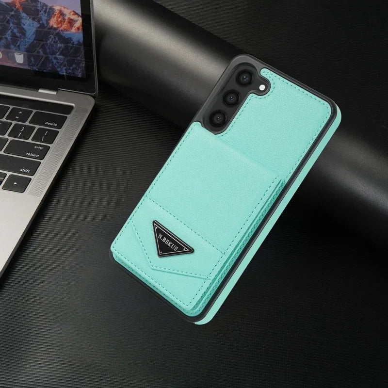 Wallet Anti-theft Brush Flip Leather Case For Samsung