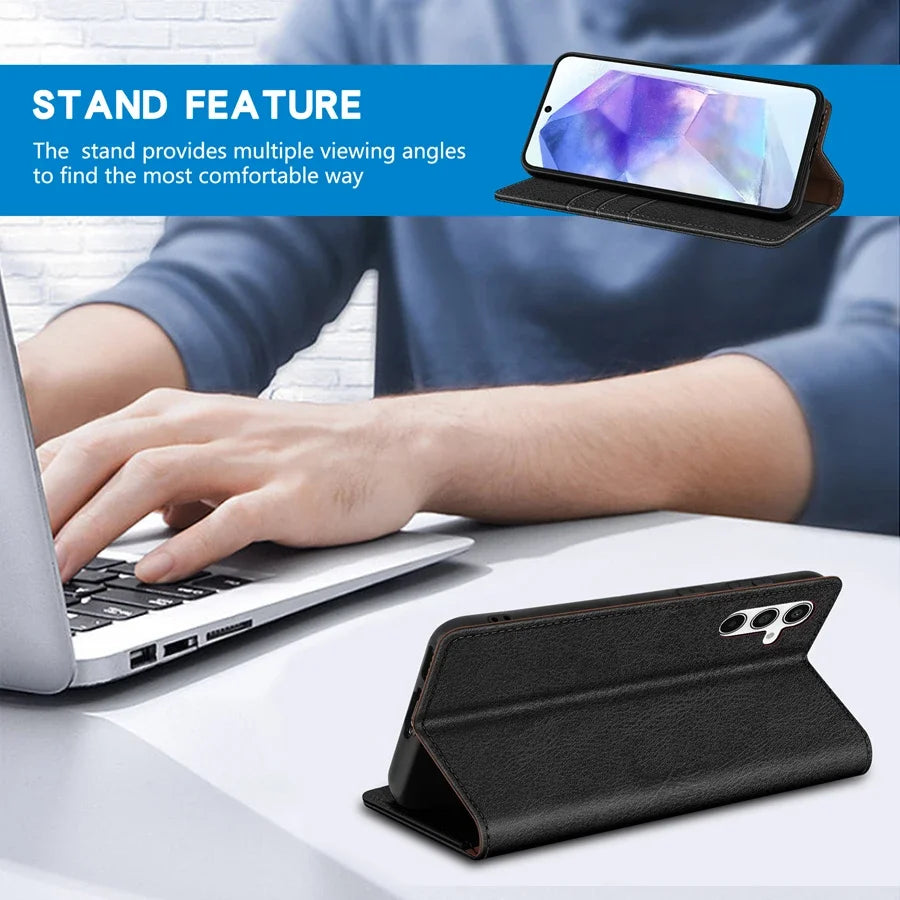 Wallet Card Slot Magnetic Flip Leather Case For Samsung