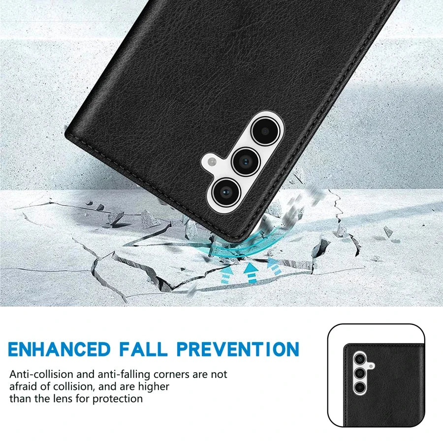 Wallet Card Slot Magnetic Flip Leather Case For Samsung