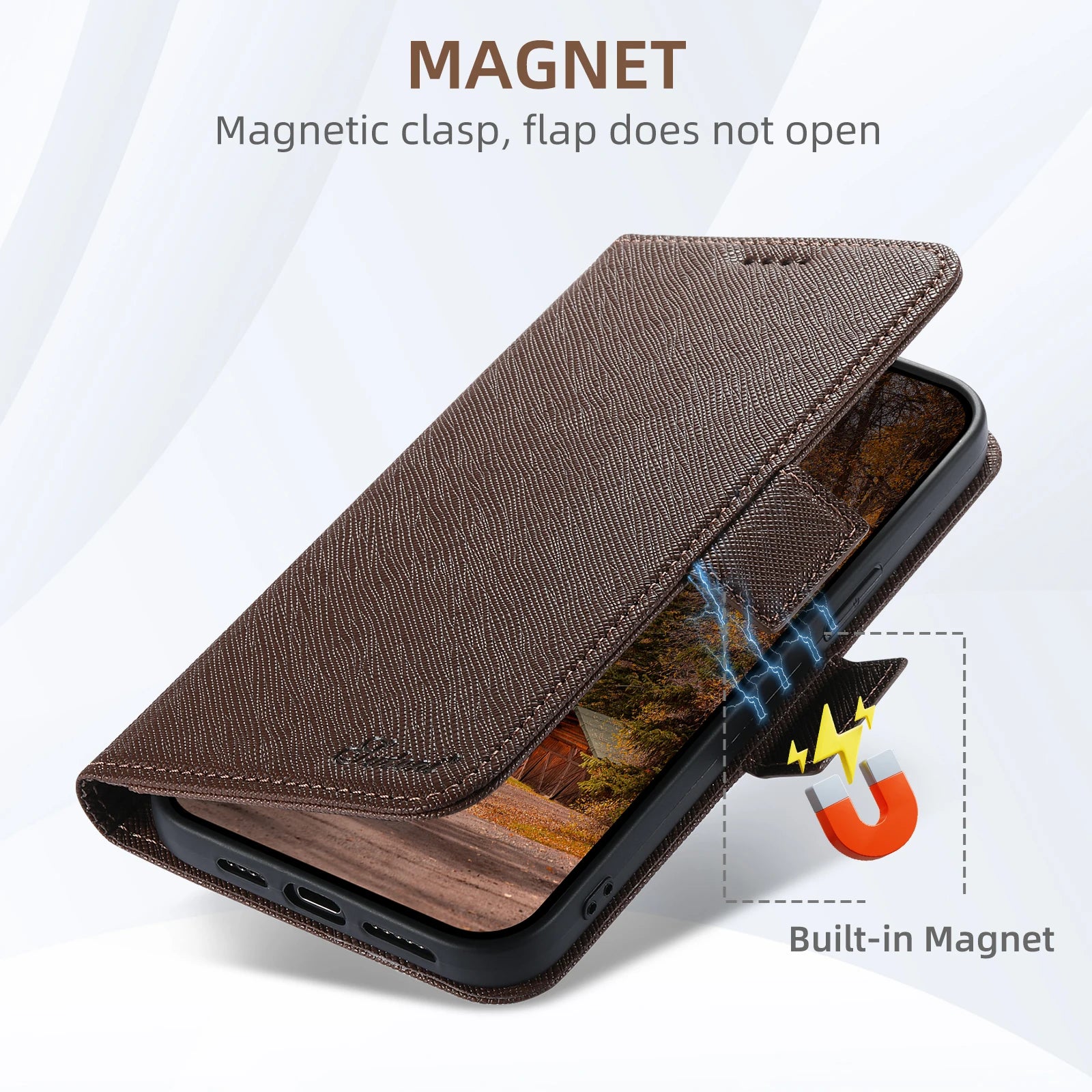 Wallet Flip Card Holder  Case Compatible with MagSafe Magnetic Wireless Charging for iPhone