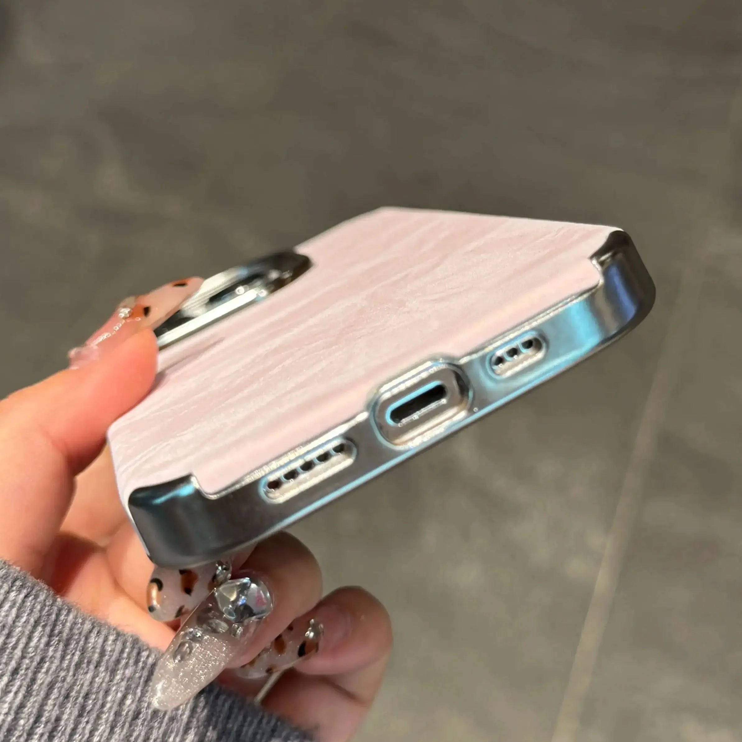 Velvet Snowy Mountain Pattern Shockproof Plating Anti-fall Case For iPhone