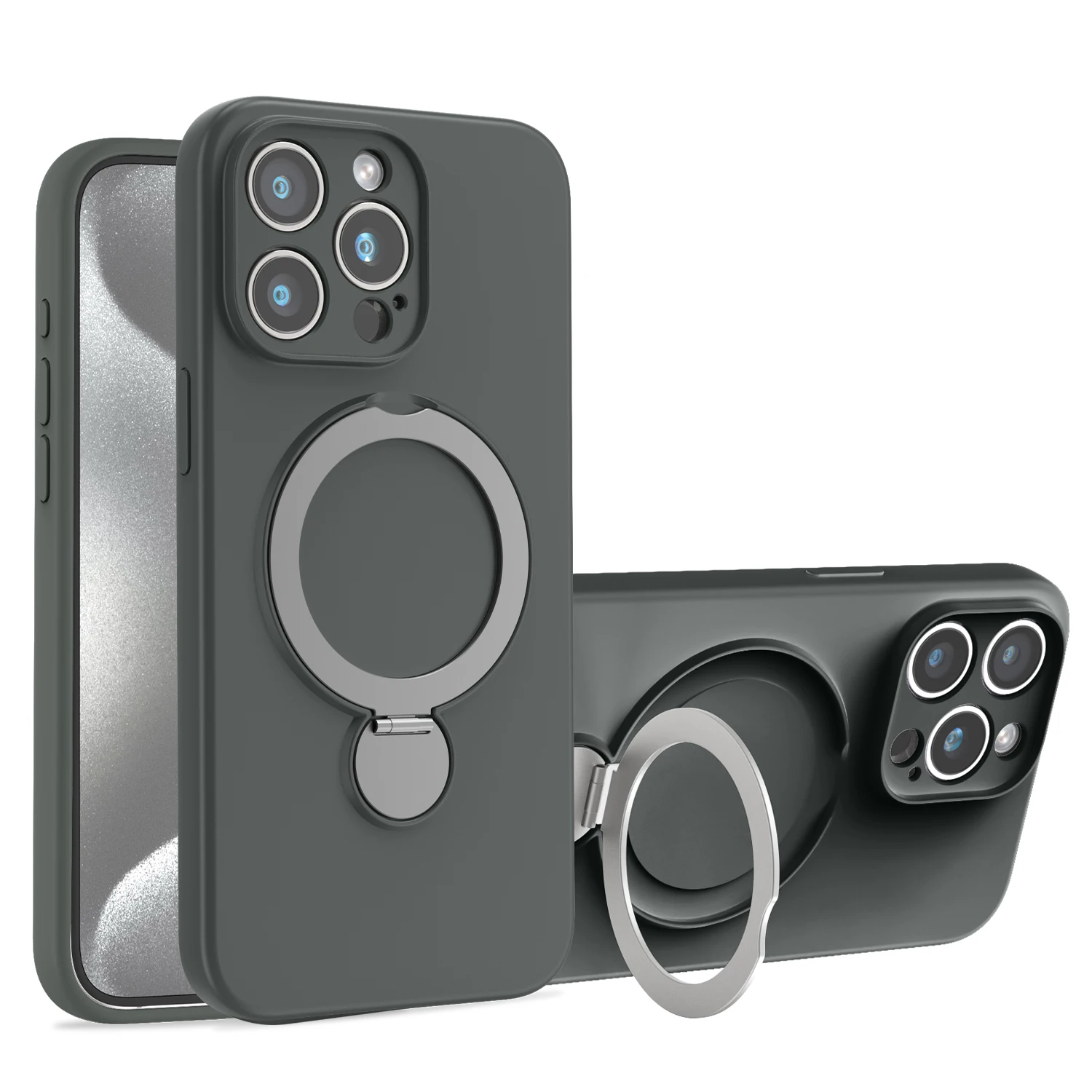 Liquid Silicone Magsafe Wireless Charging Invisible Holder  Case For iPhone