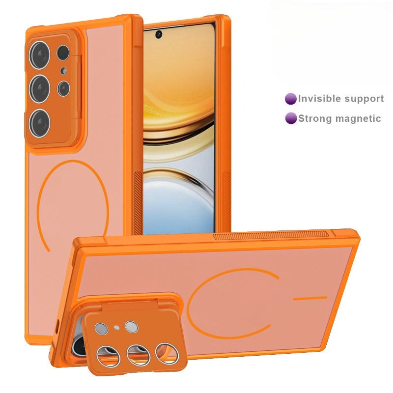 With Lens Stand Iridescent Magnetic Case for Samsung