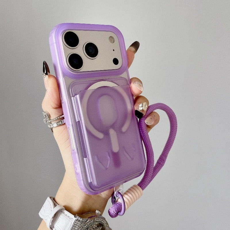Lanyard Magnetic Card Holder Case for iPhone