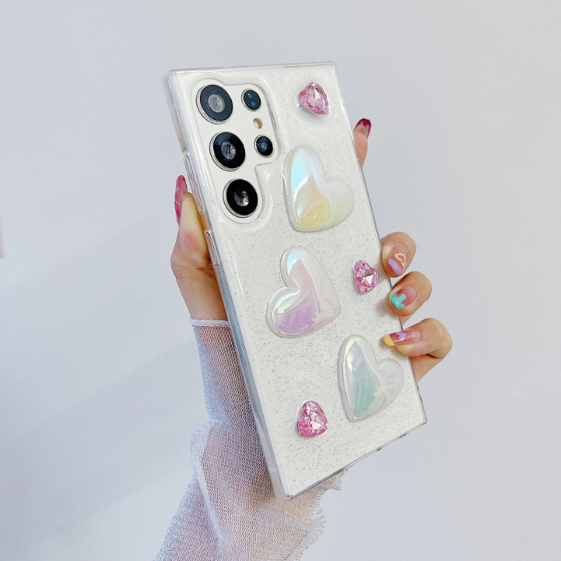 Transparent 3D Heart Phone Case For Samsung