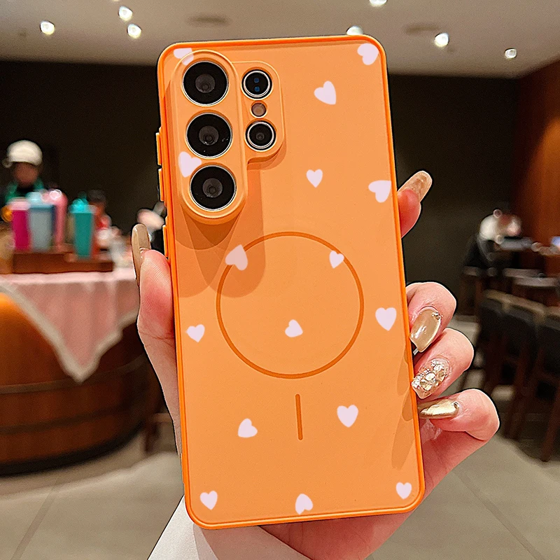 Mini Heart Printed Magnetic Case For Samsung