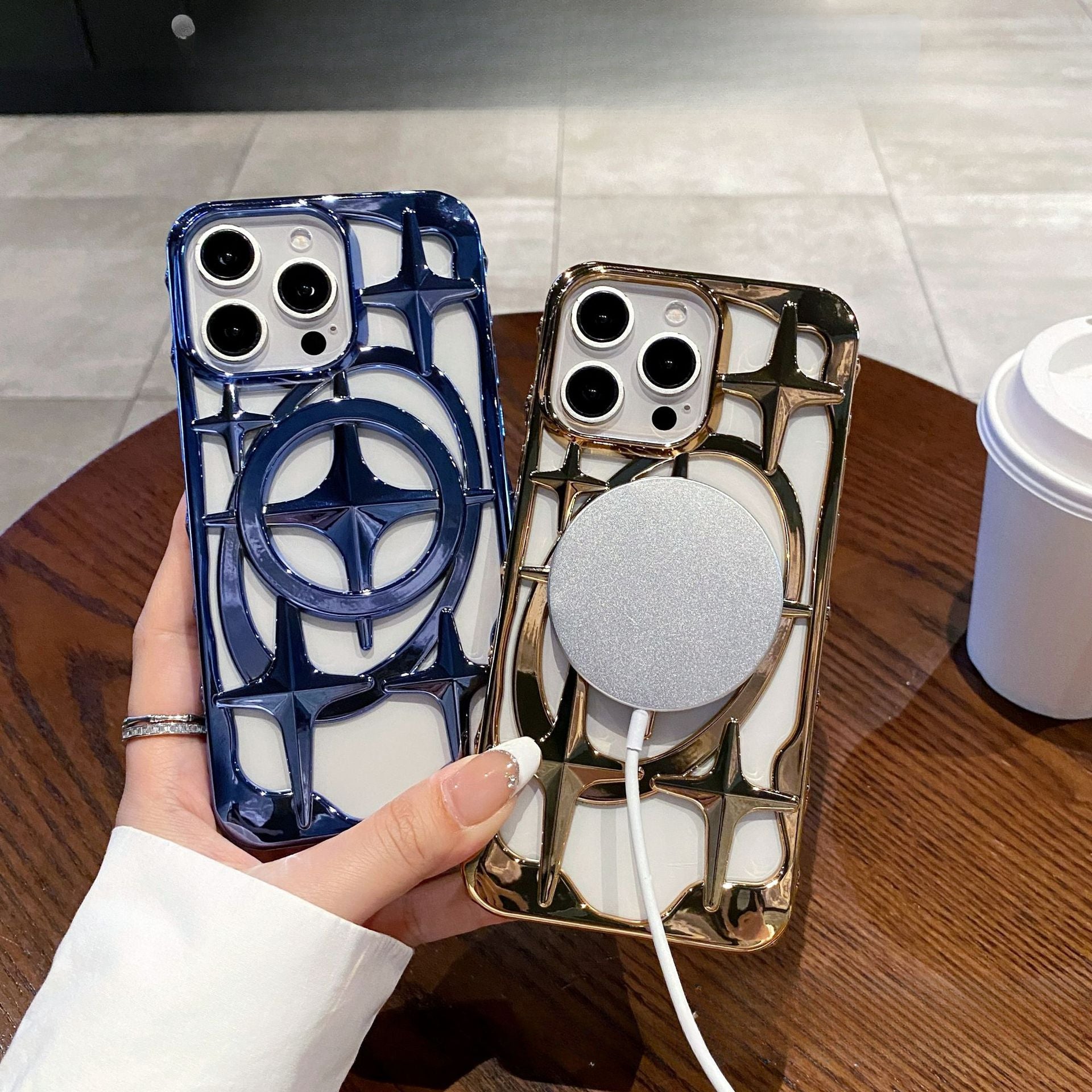 Star hollow heat dissipation magnetic case for iPhone