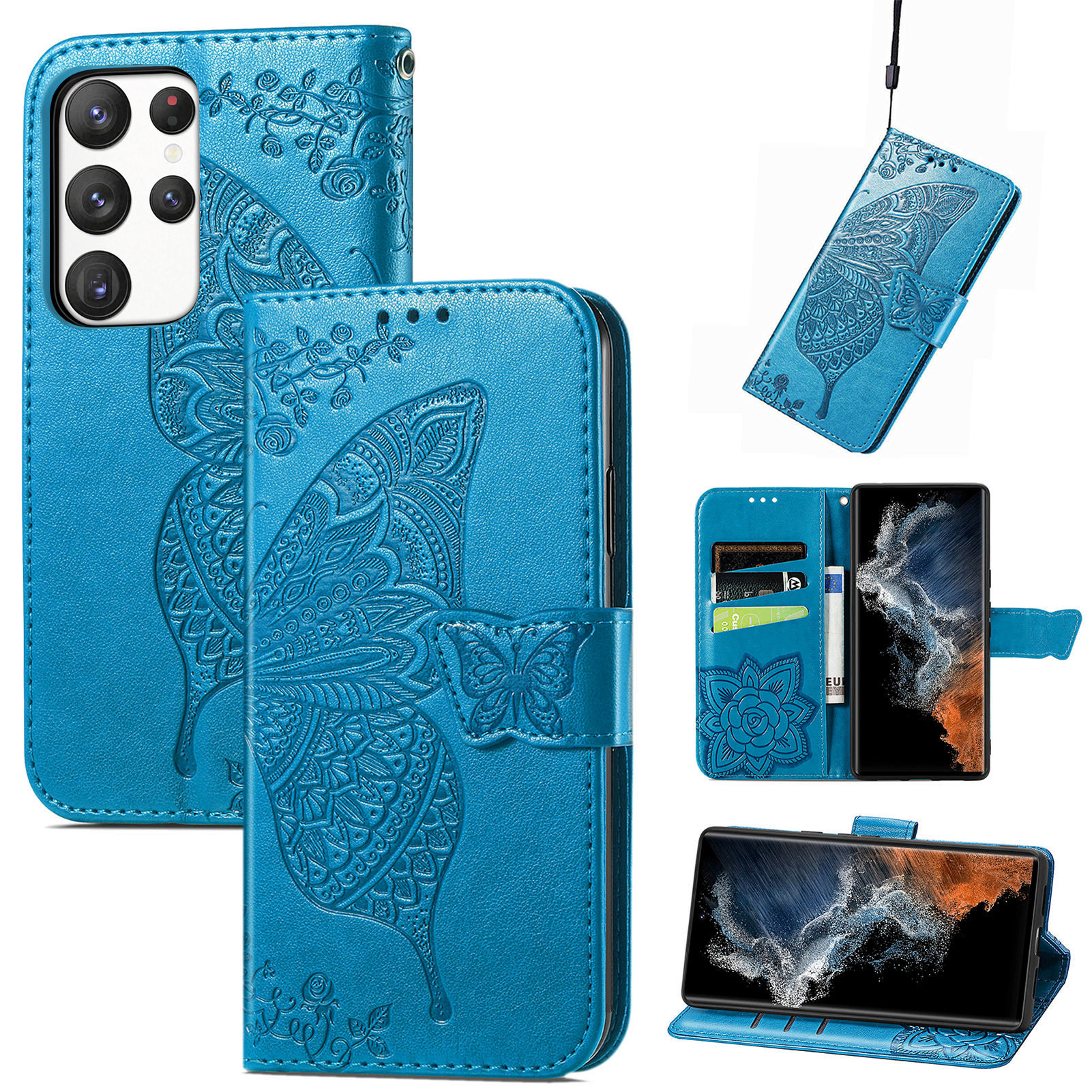 Wallet Tree Embossing Flip Leather Case For Samsung