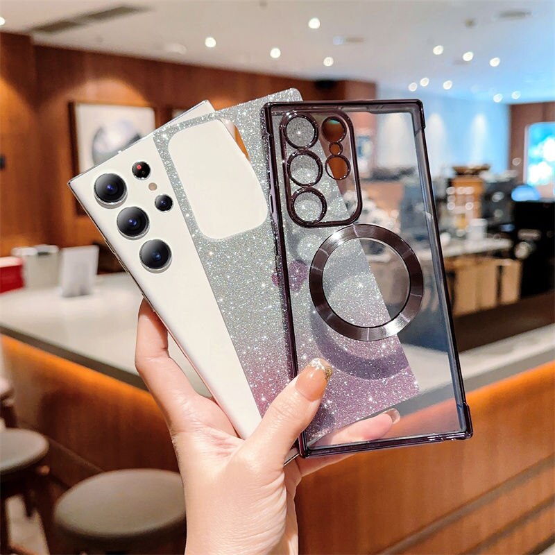 Gradient Glitter Soft Case For Samsung