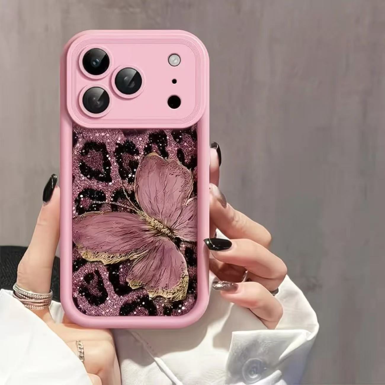 Trendy Favored Leopard Butterfly Case For iPhone