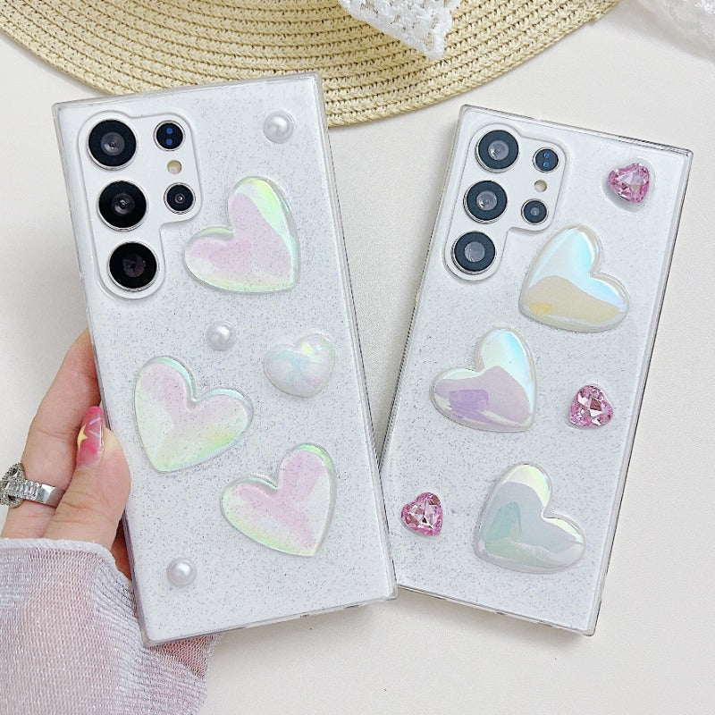 Transparent 3D Heart Phone Case For Samsung