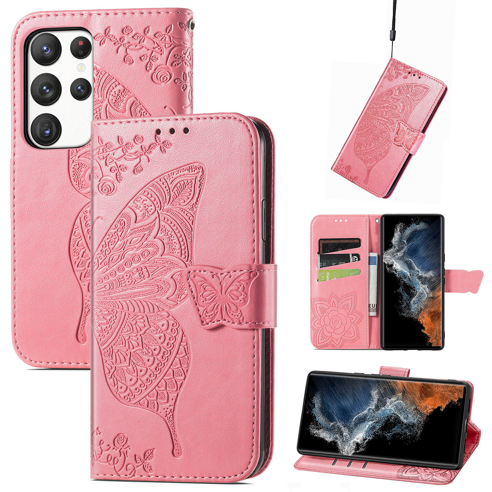 Wallet Tree Embossing Flip Leather Case For Samsung
