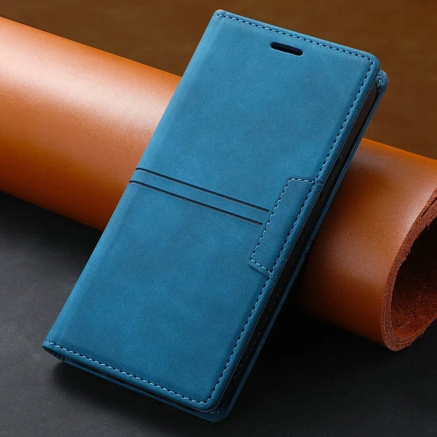 Wallet Slot Magnetic Flip Leather Case For Samsung