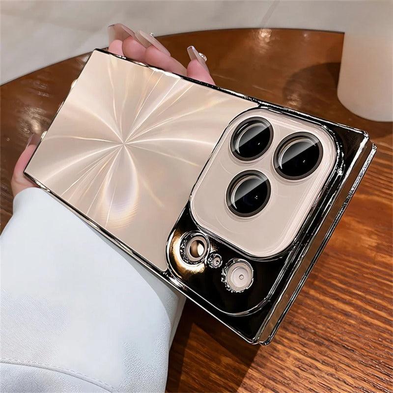 Luxury Glitter Squared Aurora Glossy Case For iPhone