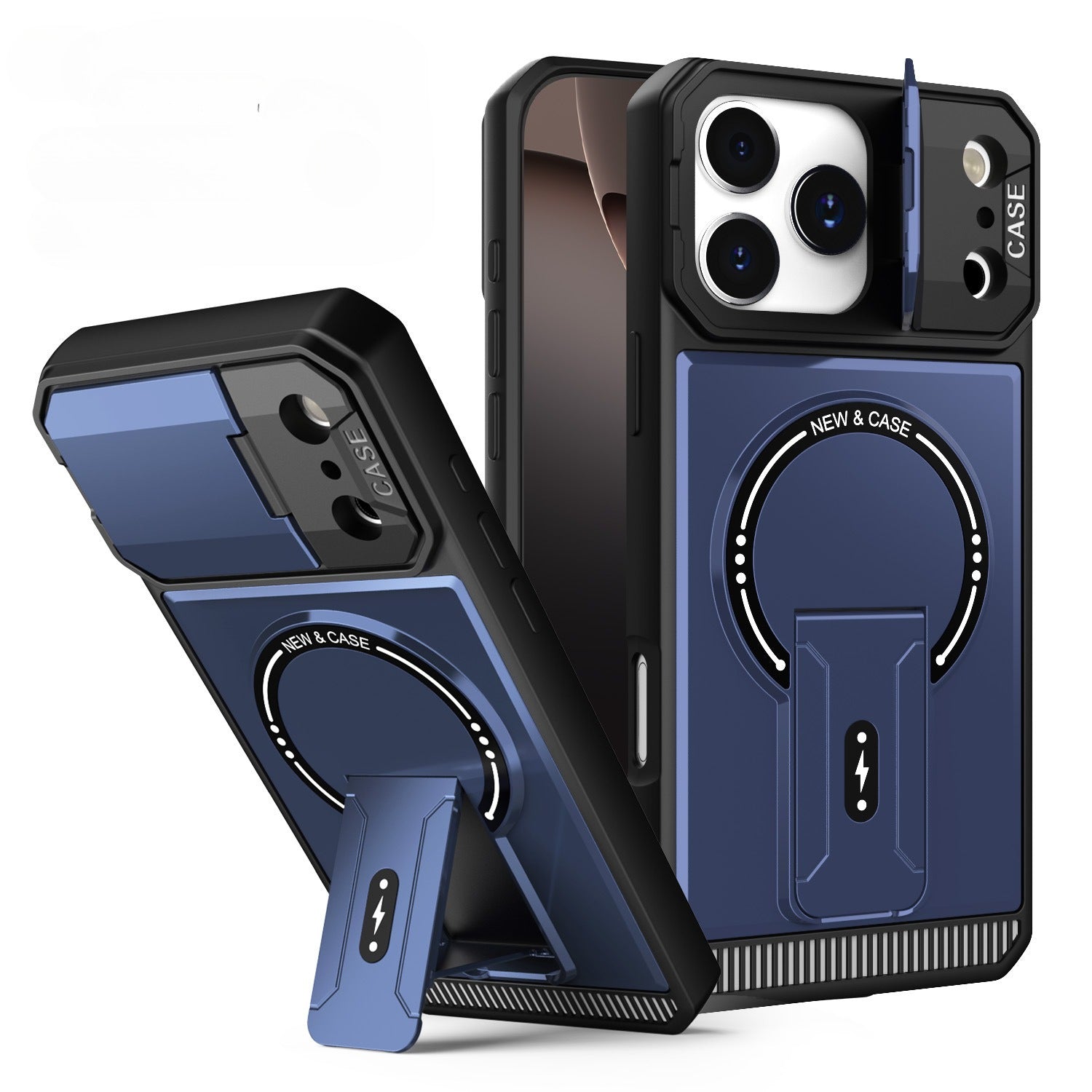 Armor magnetic bracket full-cover lens case For  iPhone