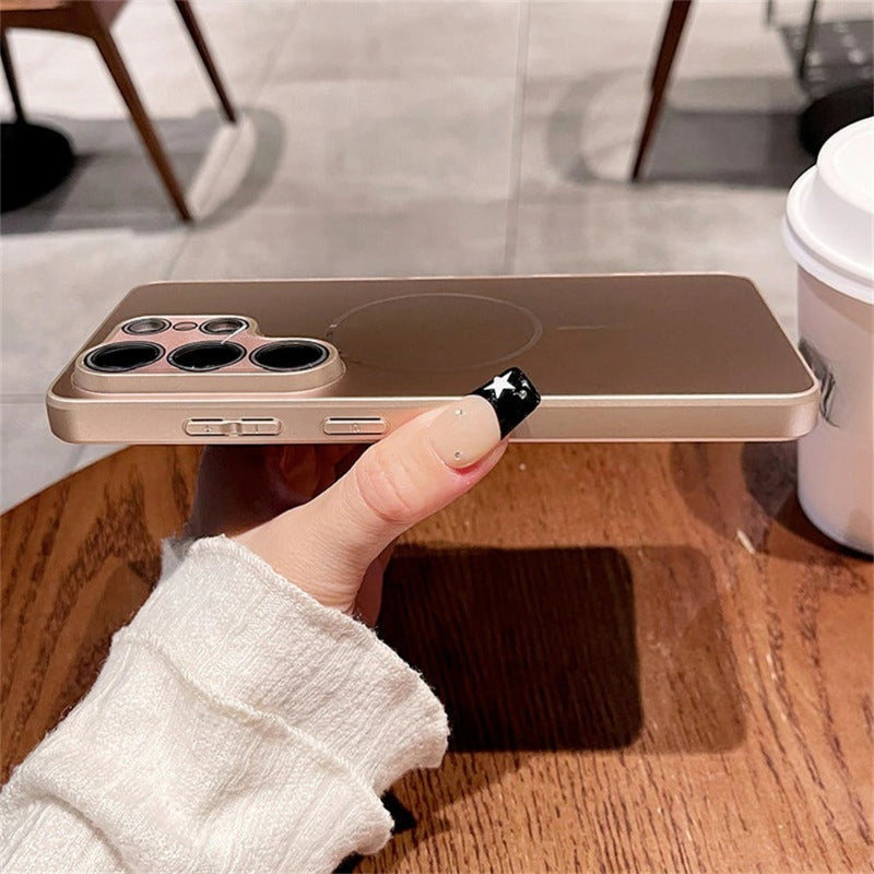 Metallic Paint Magnetic Laser Thin Case For Samsung