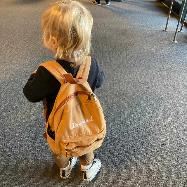 Personalized Embroidery Kid Canvas Backpack