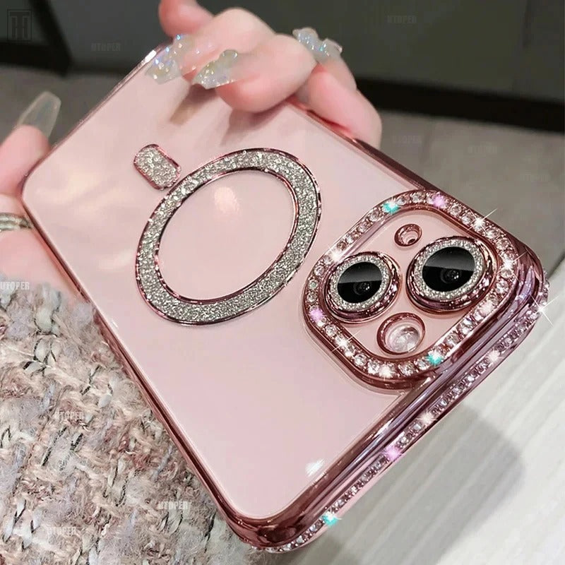 Magsafe Magnetic Glitter Diamond Shockproof  Case for IPhone