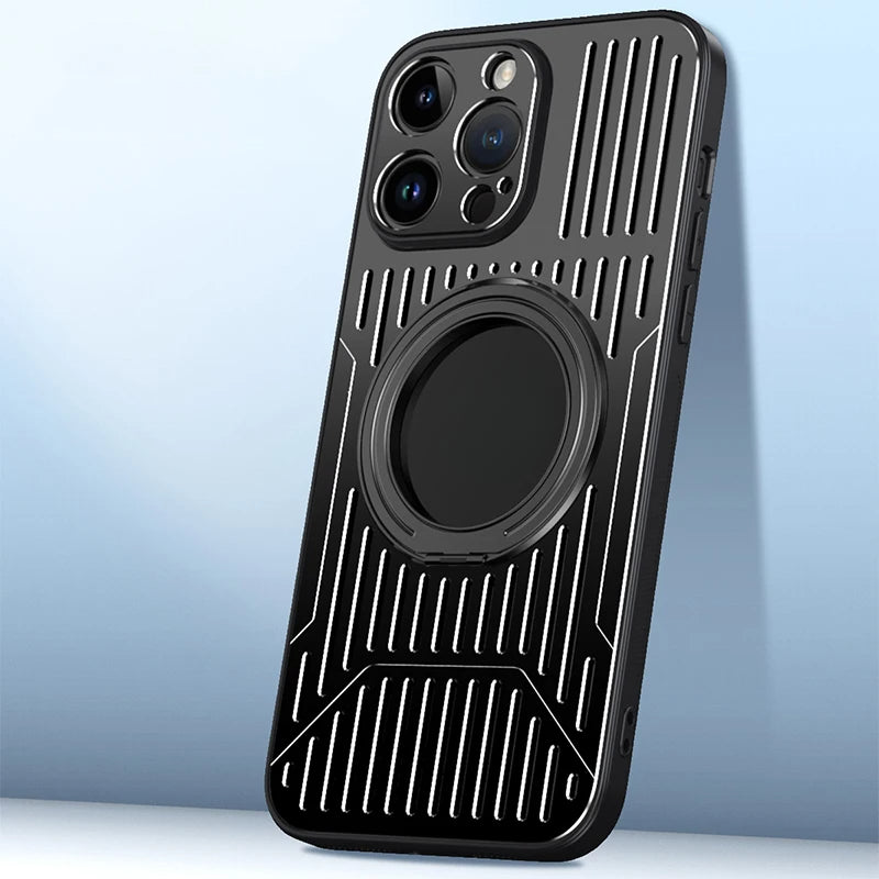 Heat Dissipation Metal Rotating Bracket Case For iPhone