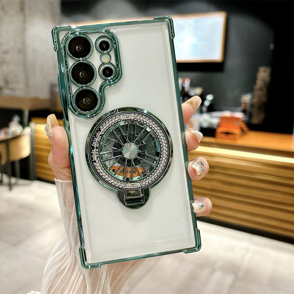 Electroplating Anti-drop Rotating Gyro Magnetic Stand Case For Samsung