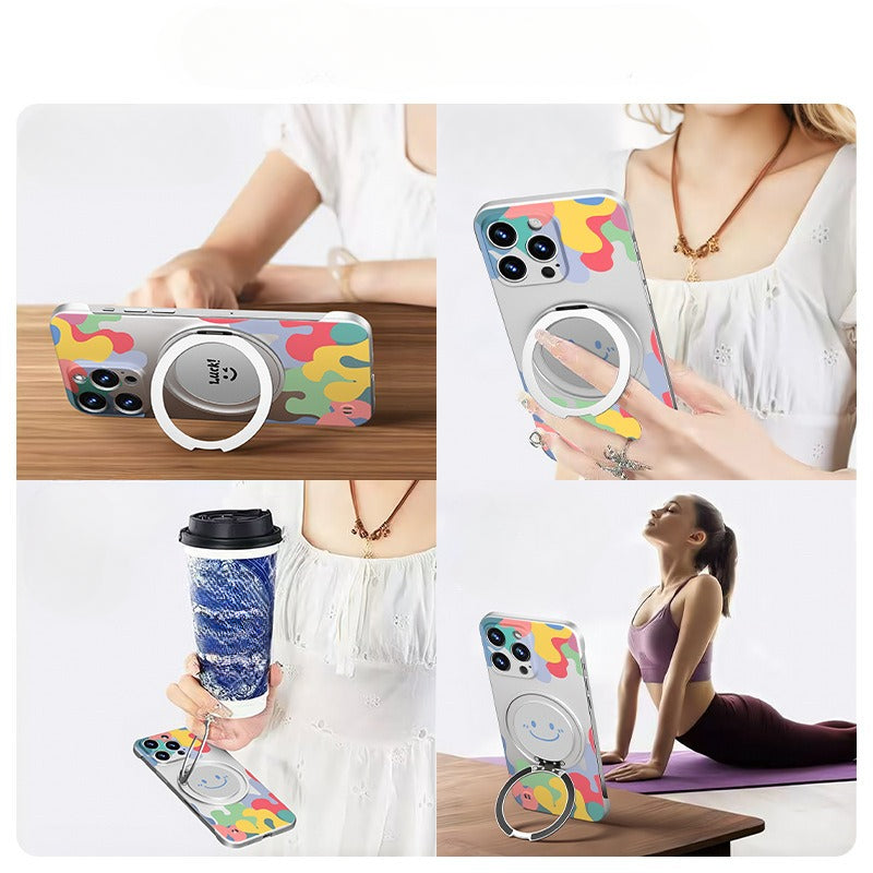 Ultra-thin borderless magnetic bracket case for iPhone