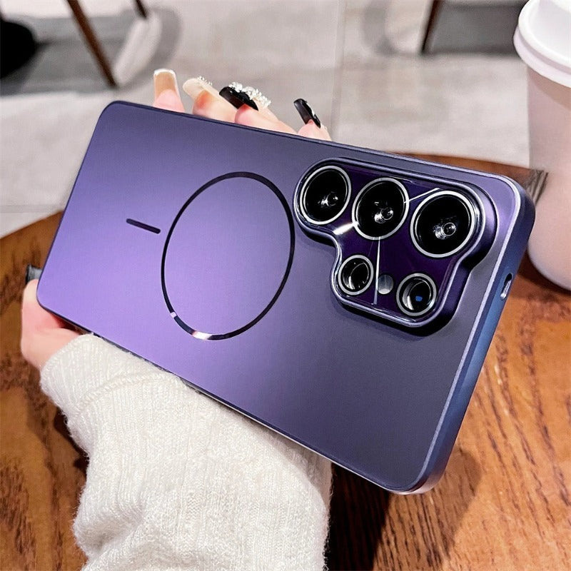 Metallic Paint Magnetic Laser Thin Case For Samsung