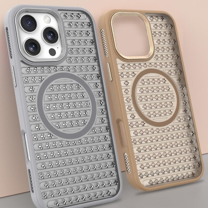 New breathable heat dissipation mesh shell phone case for iPhone