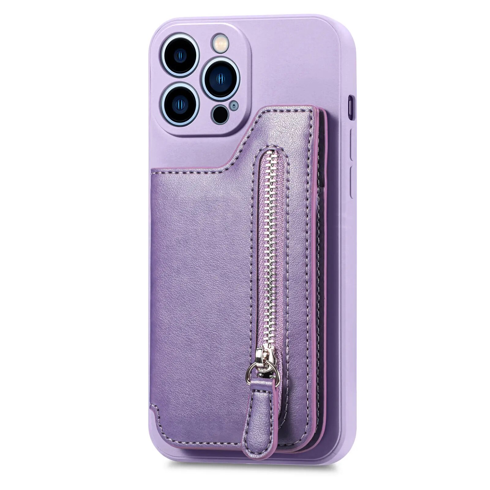Zipper Cards Leather Wallet Case For iPhone