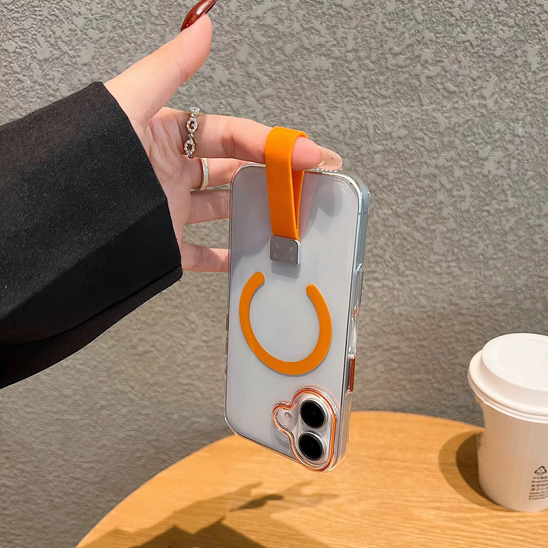 Magsafe Magnetic  Ring C-type Transparent Case For iphone