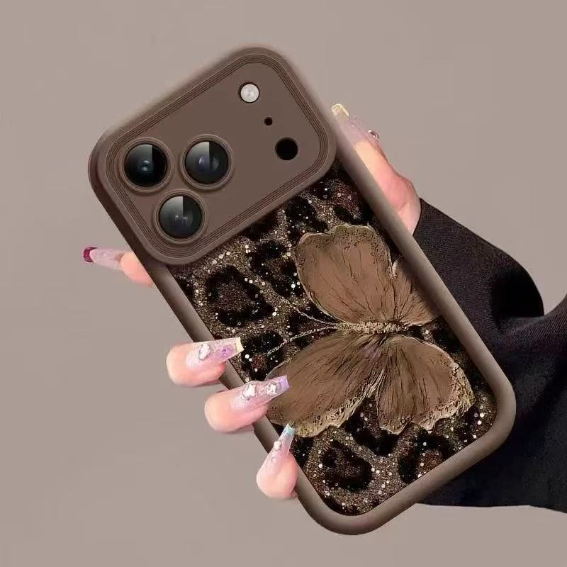 Trendy Favored Leopard Butterfly Case For iPhone