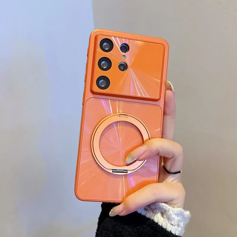 CD-Pattern Magnetic Stand Hard Case For Samsung