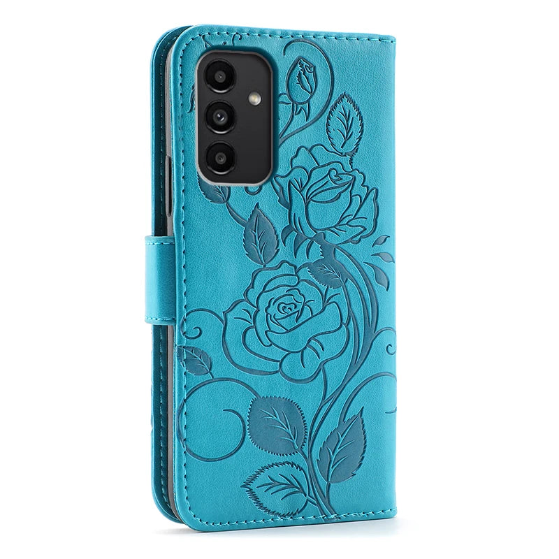 3D Rose Flip Shockproof Wallet Leather Case For Samsung