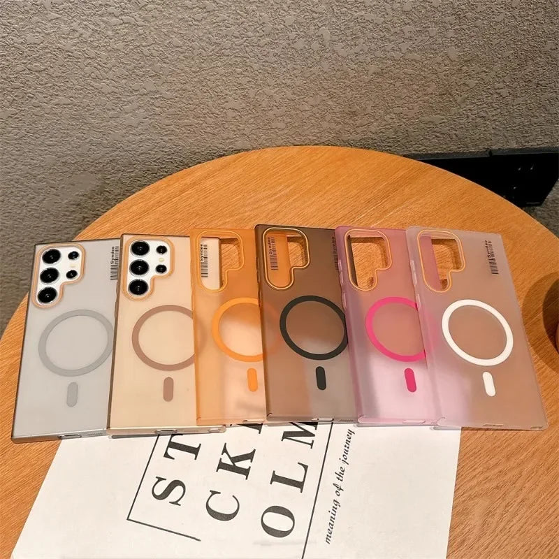 Magsafe Magnetic Matte Double Color Slim Hard Case for Samsung