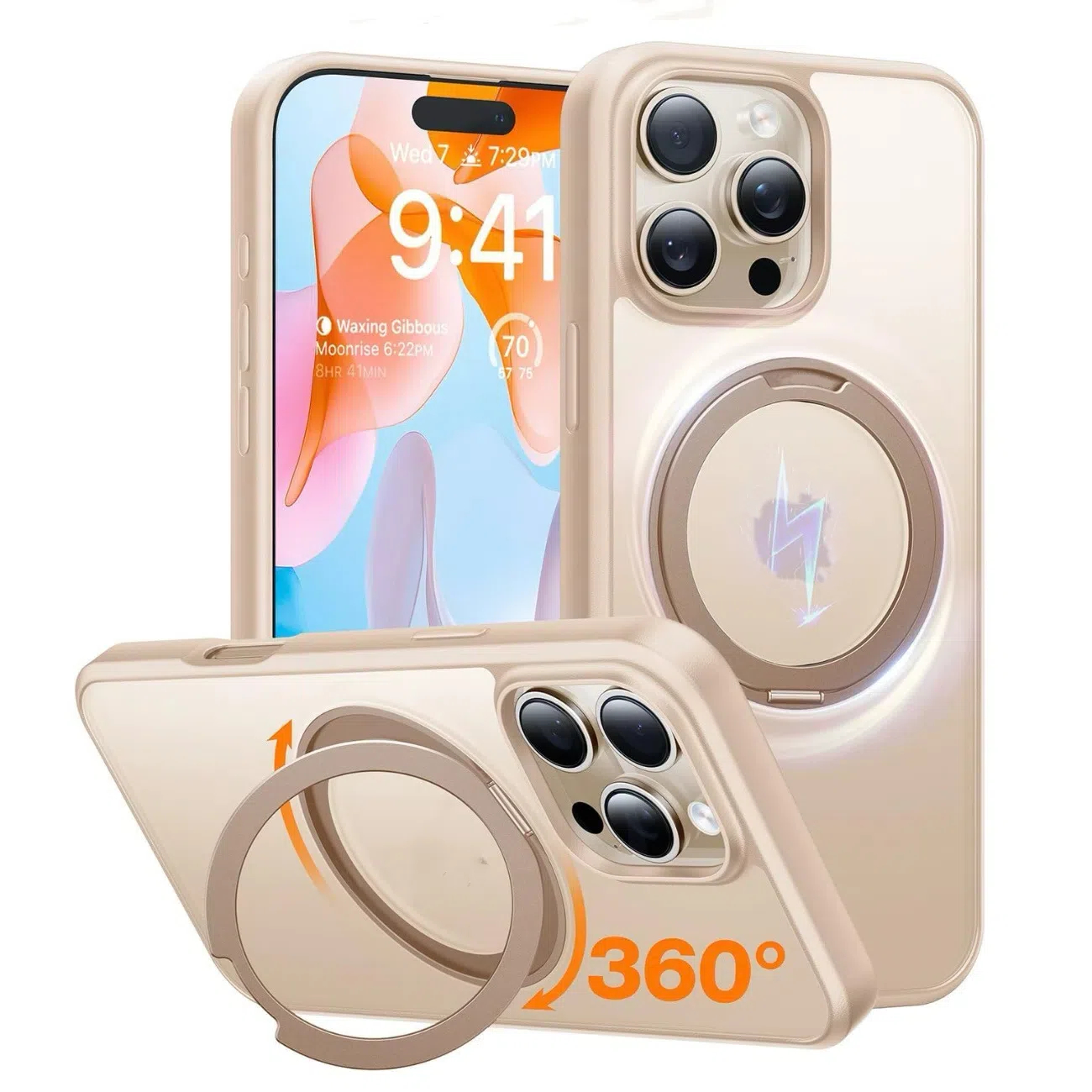 360° Rotating Bracket Magsafe Magnetic Skin Feel Case For iPhone