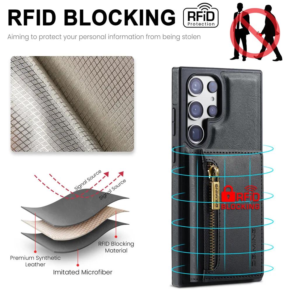 2 in 1 Detachable Magnetic Leather Wallet Case For Samsung