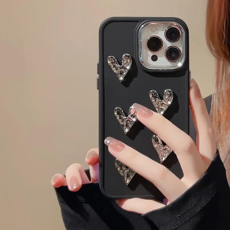 Luxury Plating Love Heart Case For iPhone