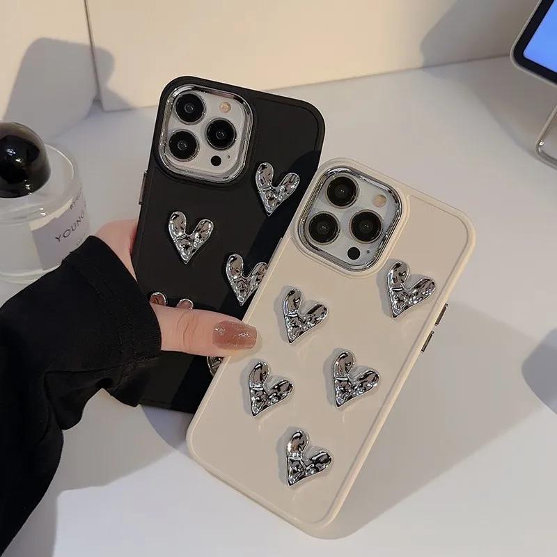 Luxury Plating Love Heart Case For iPhone