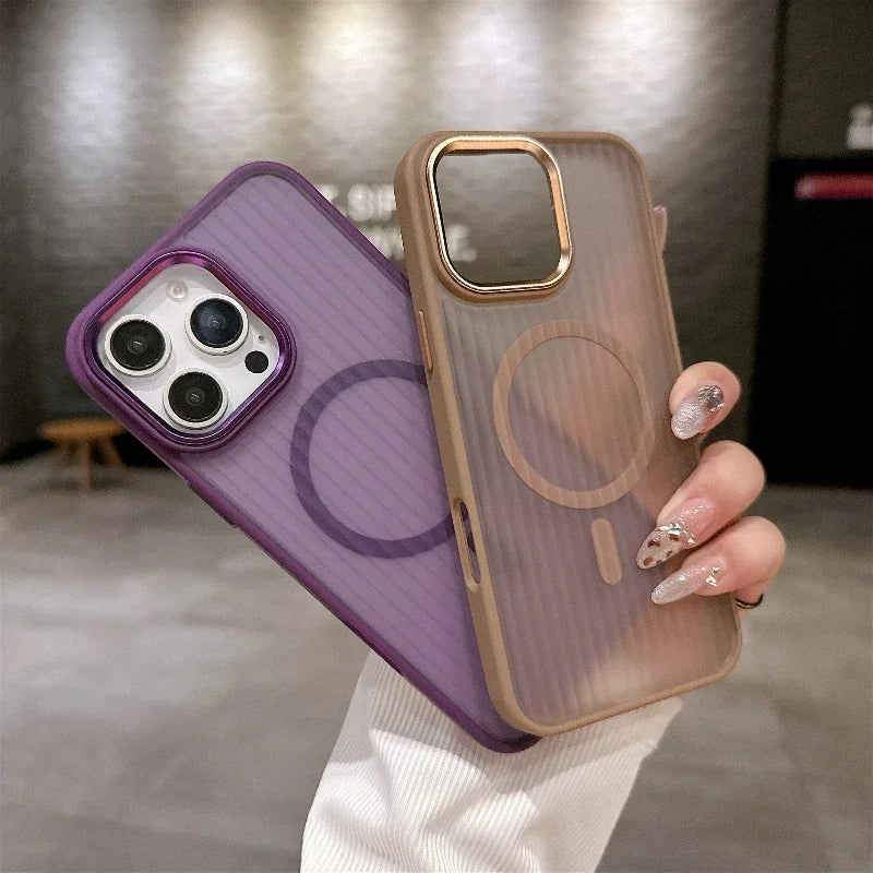 new Matte Transparent   Magsafe Wireless Charge  case for iphone