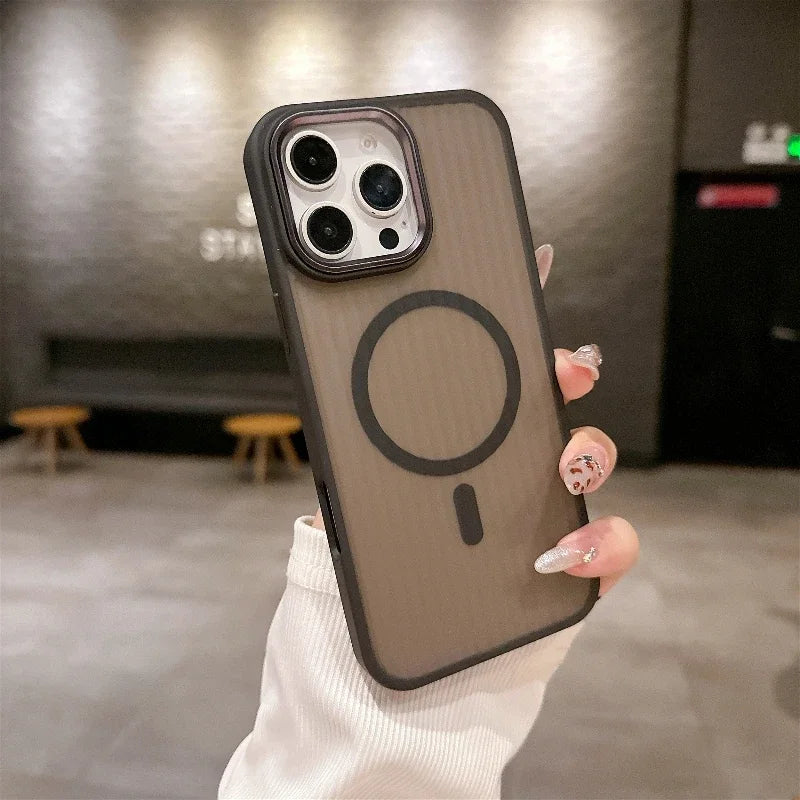 new Matte Transparent   Magsafe Wireless Charge  case for iphone