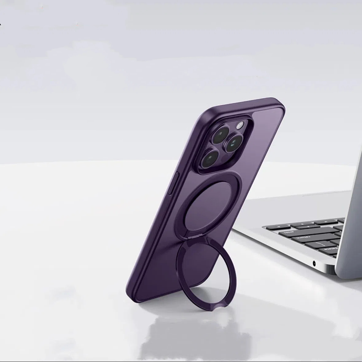 360° Rotating Bracket Magsafe Magnetic Skin Feel Case For iPhone