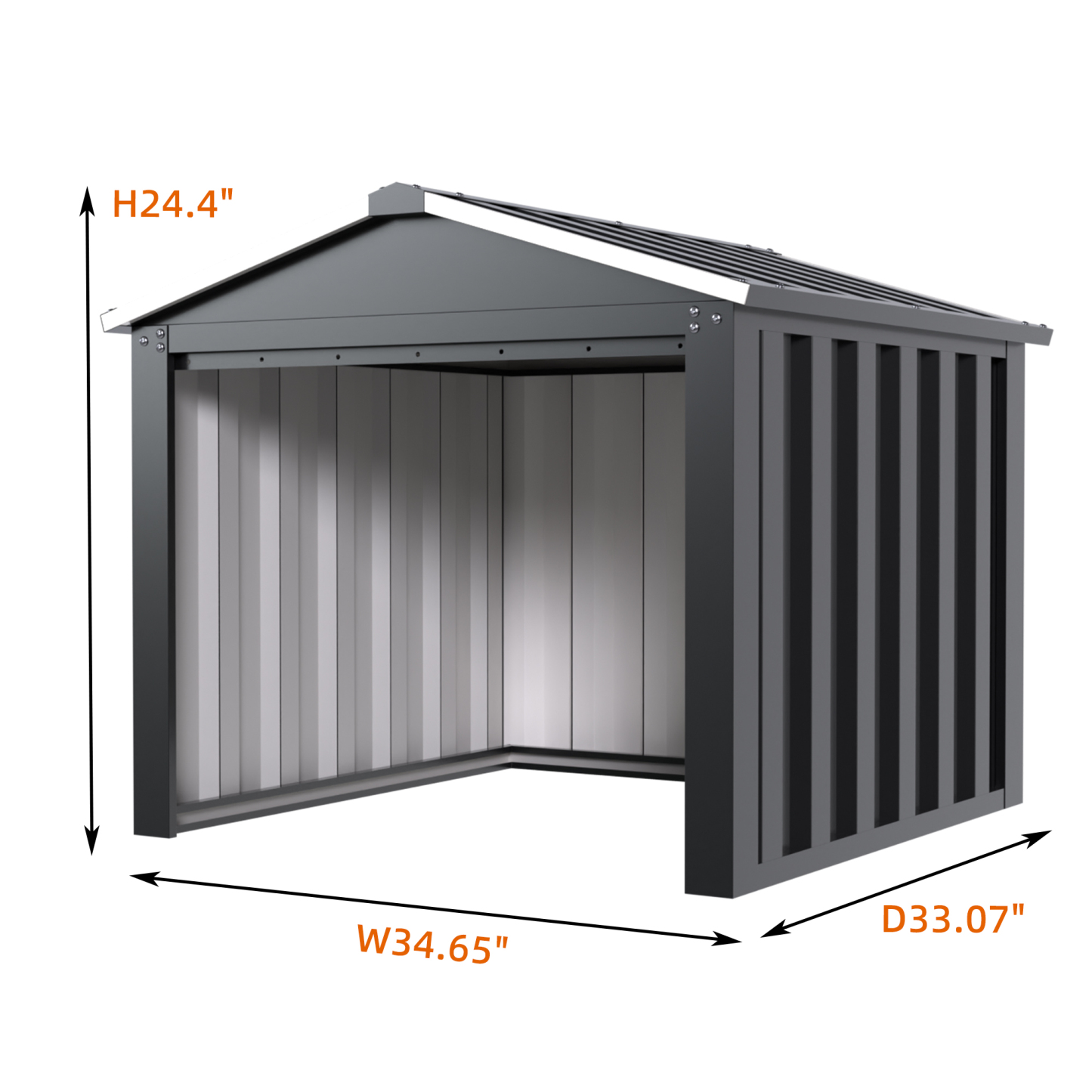 Metal Outdoor Small Storage Shed 3FT x 3FT,Black