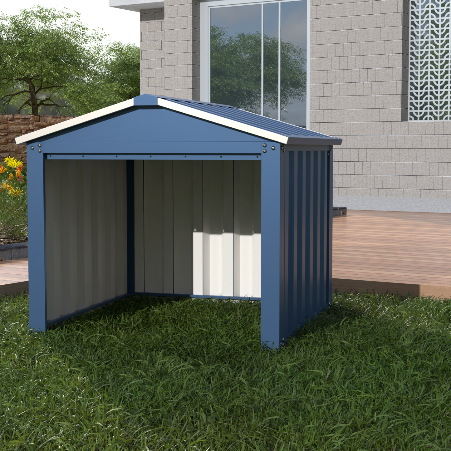 Metal Outdoor Small Storage Shed 3FT x 3FT,Blue
