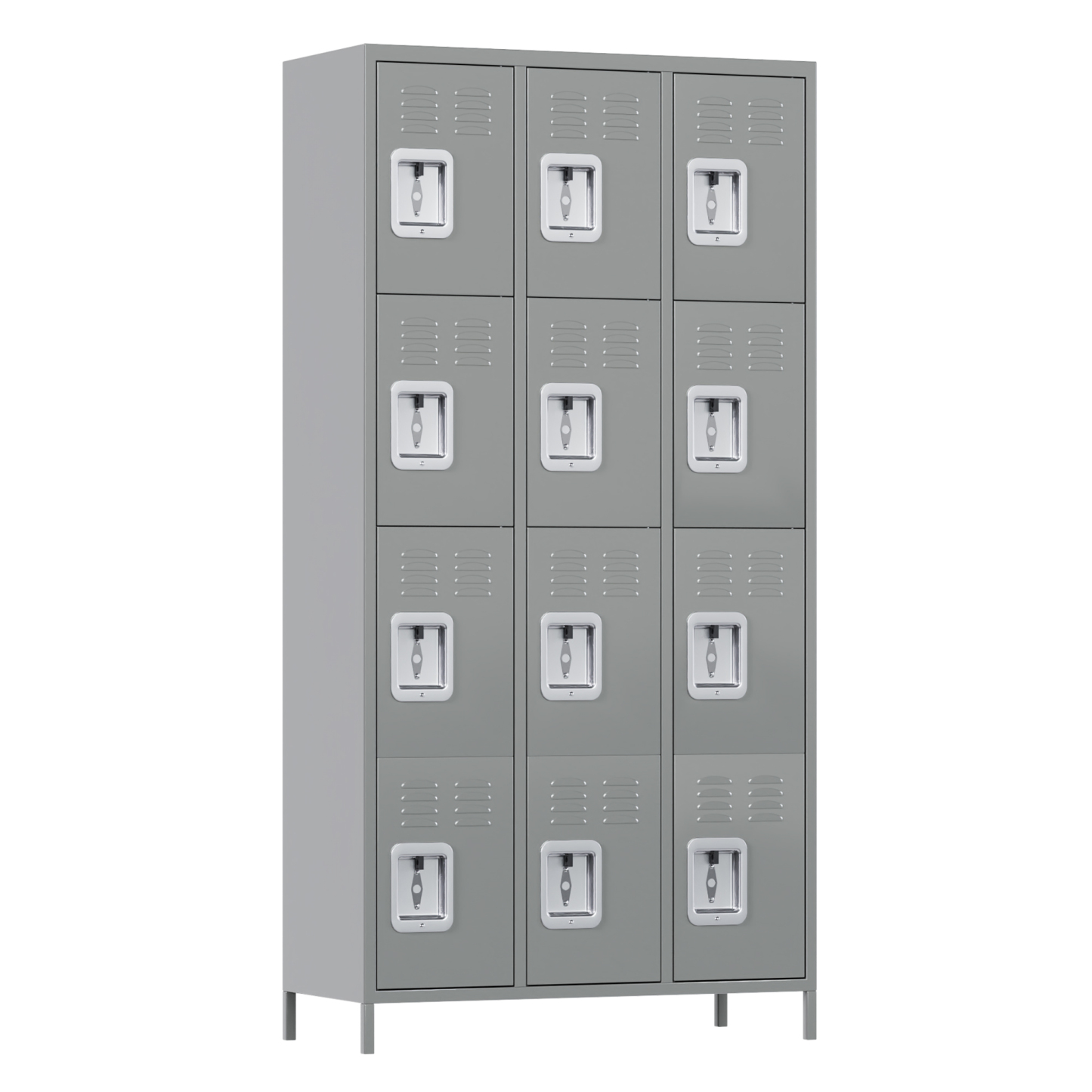 Aobabo 12-Door Light Grey Metal Locker for School Office Gym Bedroom