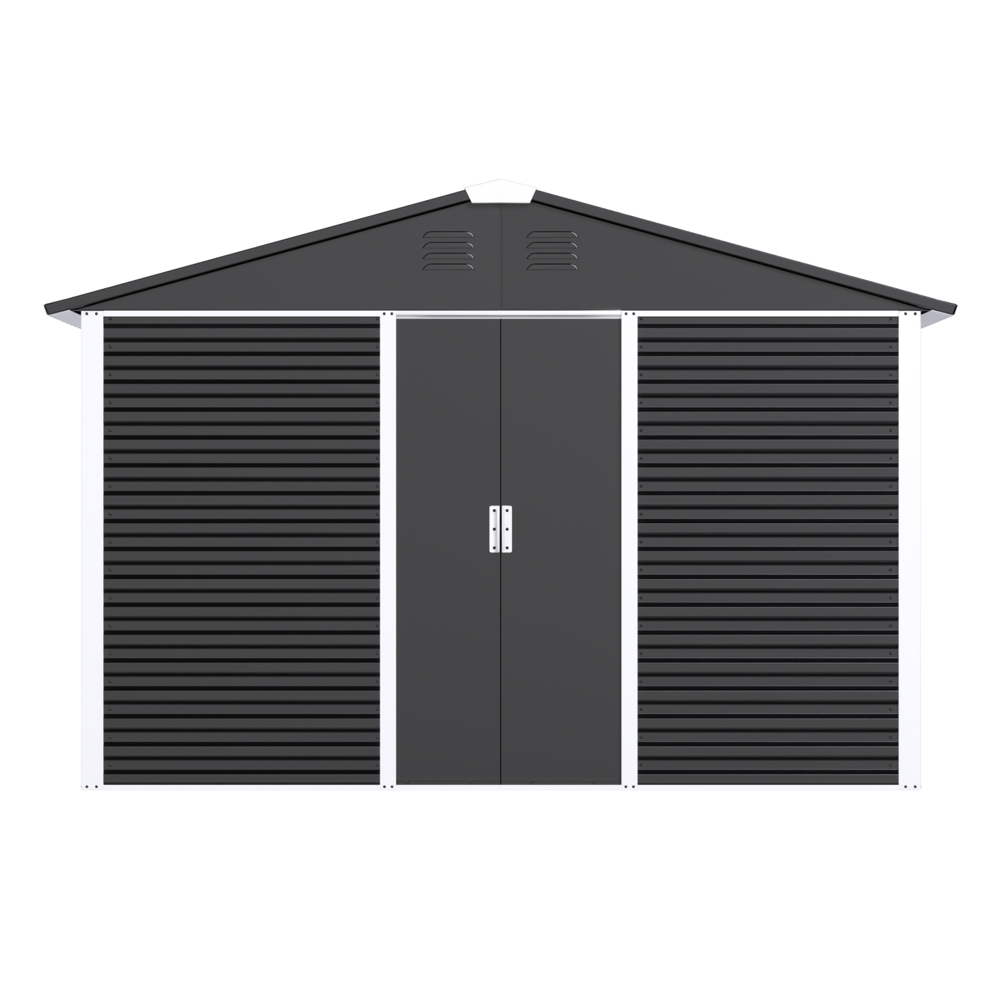 Large-sized Outdoor Metal Shed  10 ft. W x 10 ft. D,Black