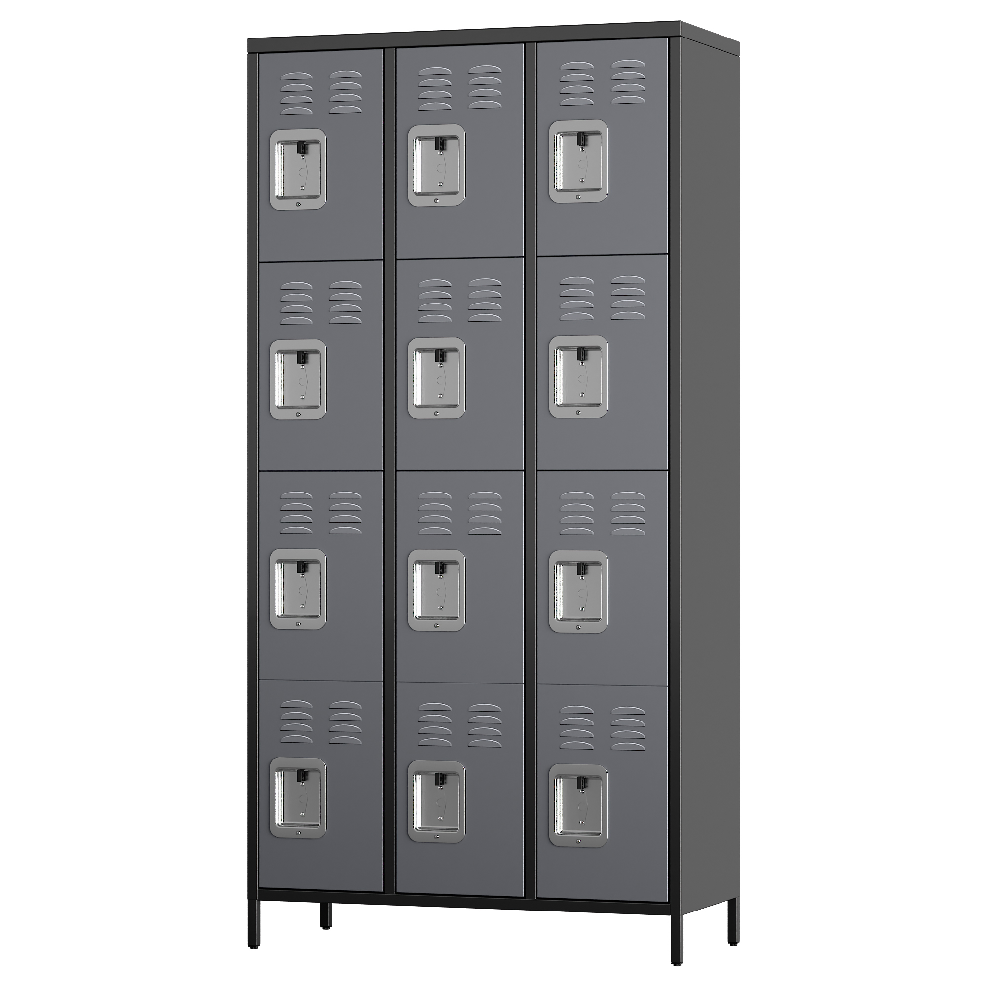 Aobabo 12 Door Metal Locker (Dark Grey)