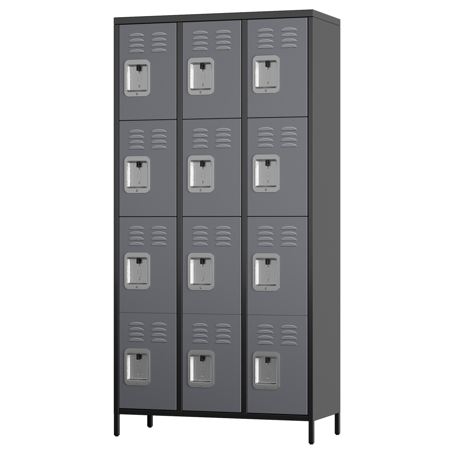 Aobabo 12 Door Metal Locker (Dark Grey)