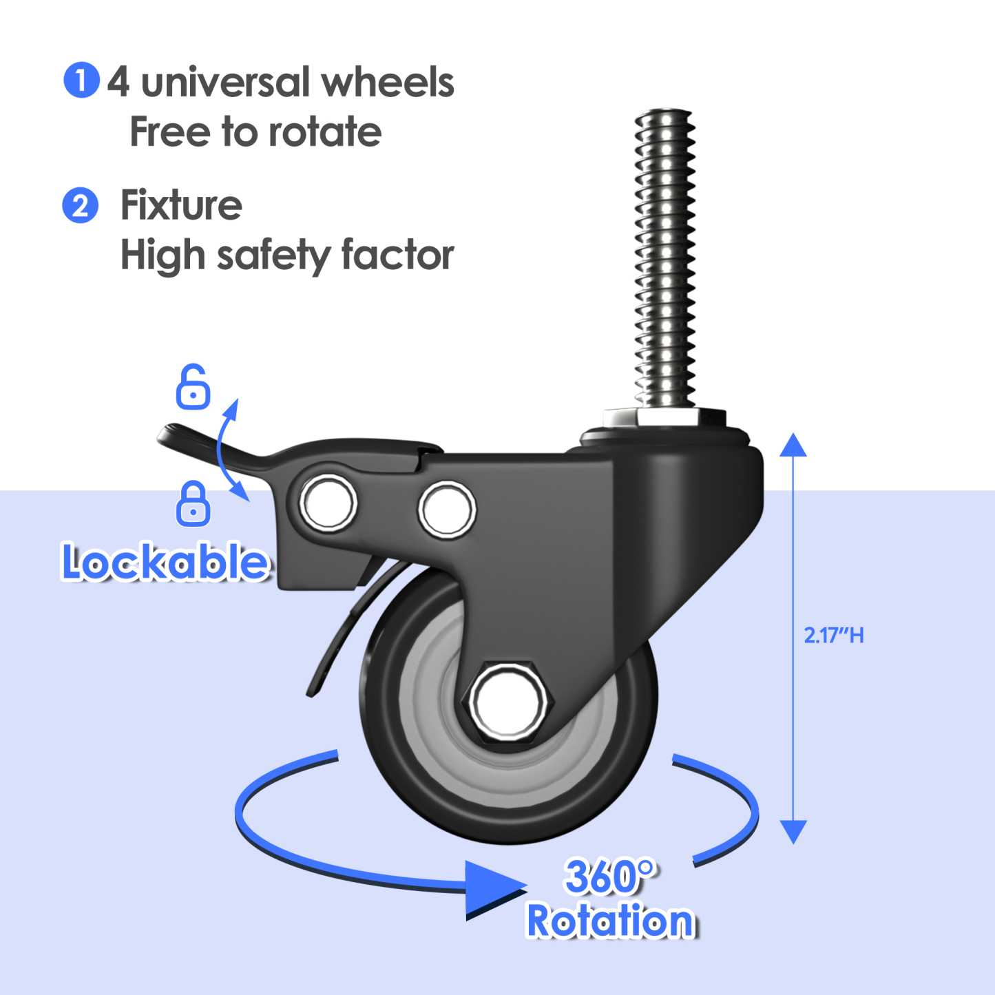73"H Garage Storage Cabinet with Wheels-Black