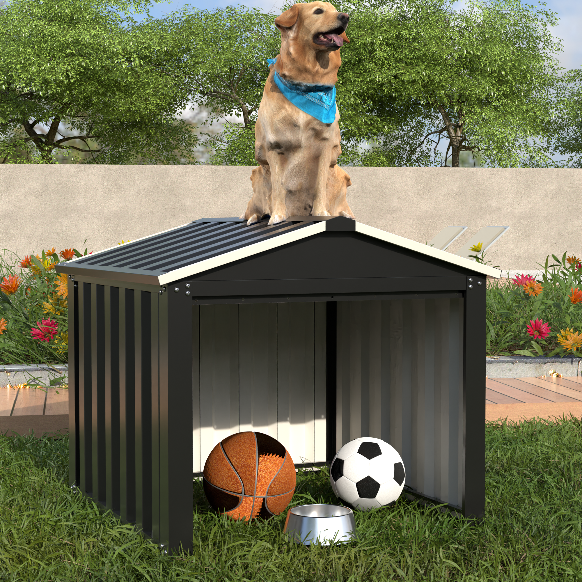 Metal Outdoor Small Storage Shed 3FT x 3FT,Black