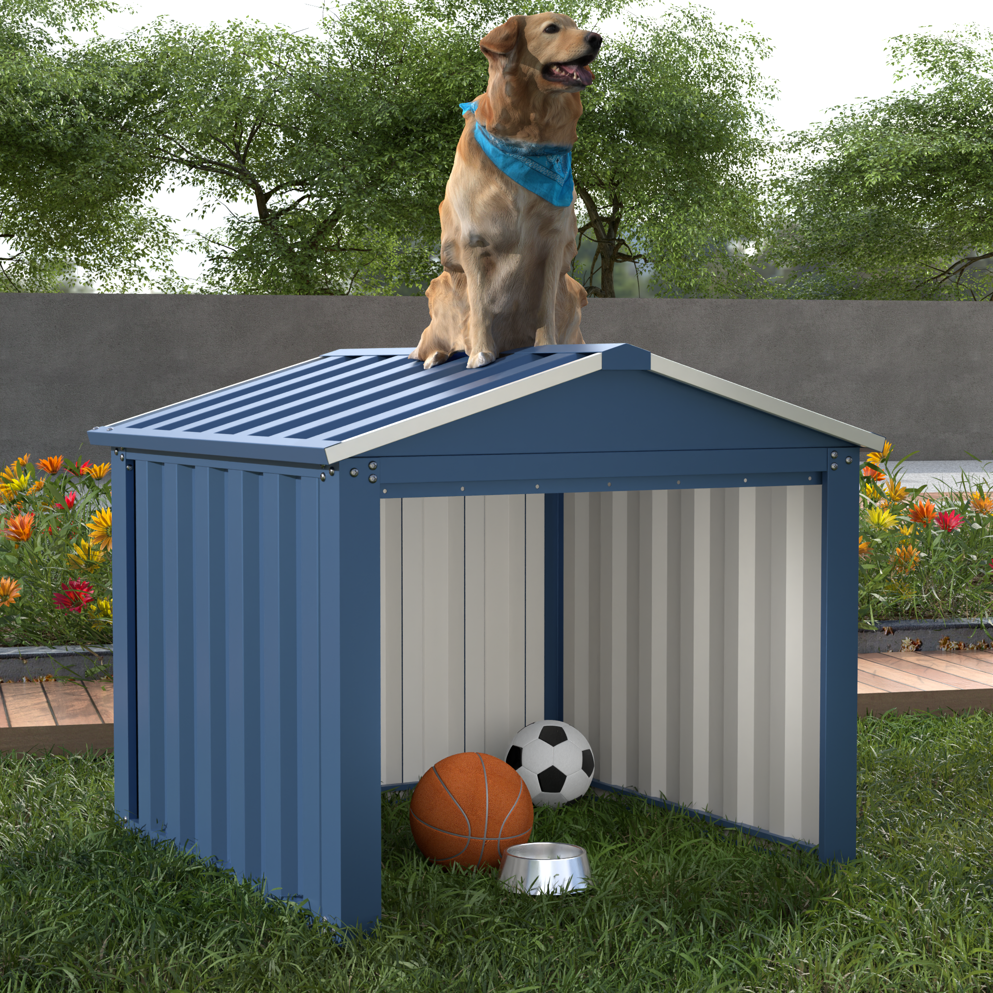 Metal Outdoor Small Storage Shed 3FT x 3FT,Blue