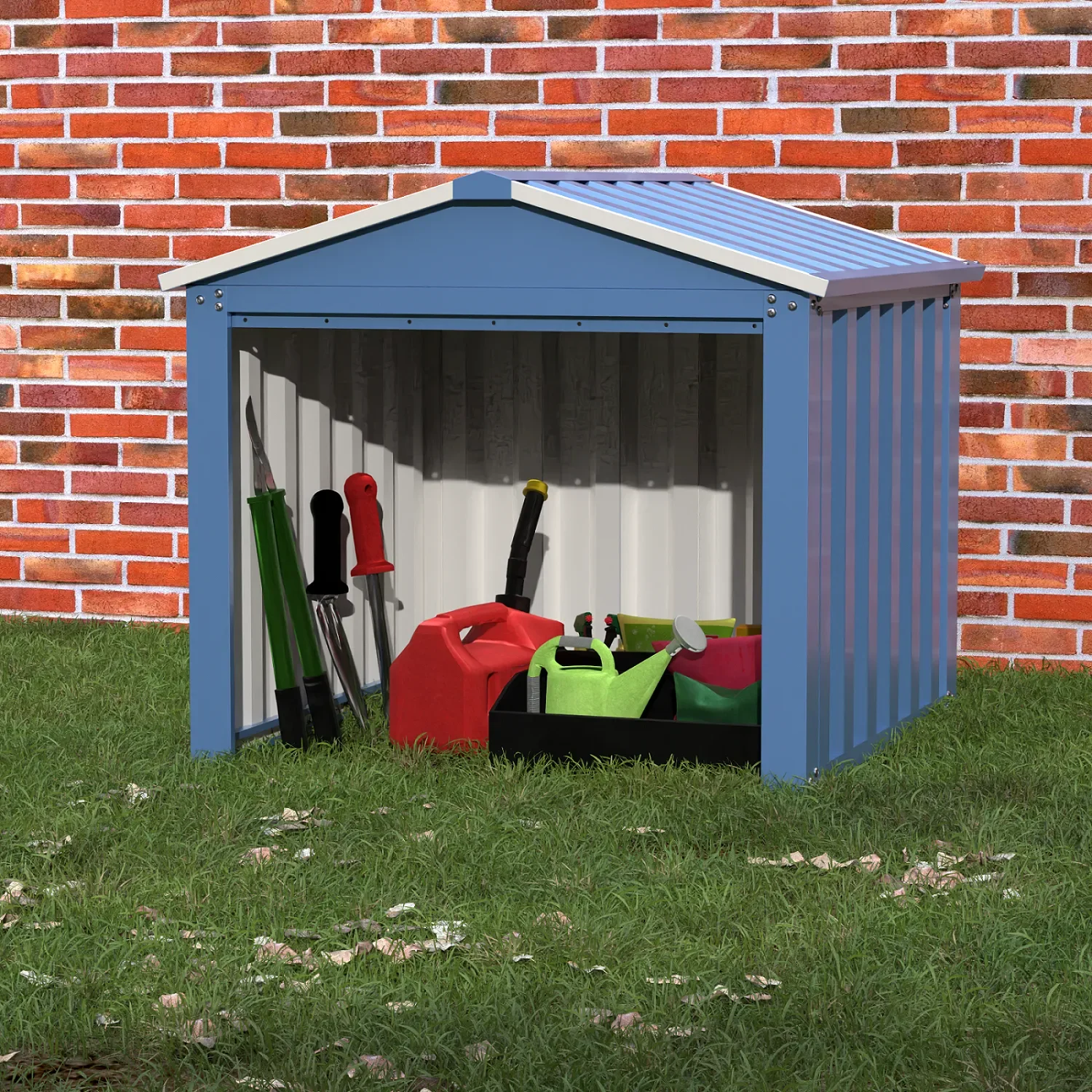 Aobabo Metal Outdoor Small Storage Shed 3FT x 3FT,Blue